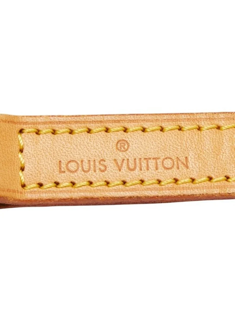 Louis Vuitton Shoulder Strap Beige Gold Leather Plated